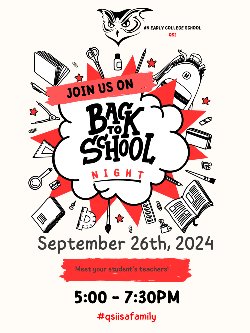 Join us during Meet the Teacher Night 5-7PM